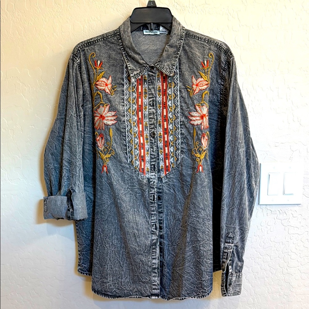 Nostalgia Gray Cotton Shirt XL